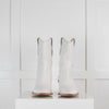 Fendi White Cowboy Cutwalk Boots With Grey Logo