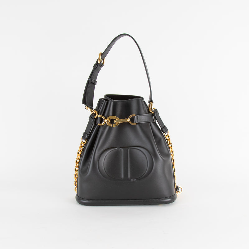 Christian Dior Black Leather Medium C'est Bucket Bag
