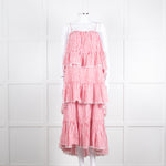 Cing a Sept Red and White Candy Stripe Tiered Strappy Dress