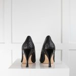Tory Burch Black Braided Leather Pumps