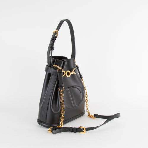 Christian Dior Black Leather Medium C'est Bucket Bag