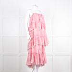 Cing a Sept Red and White Candy Stripe Tiered Strappy Dress