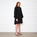 Stine Goya Black Textured Check Full Oversized Dress
