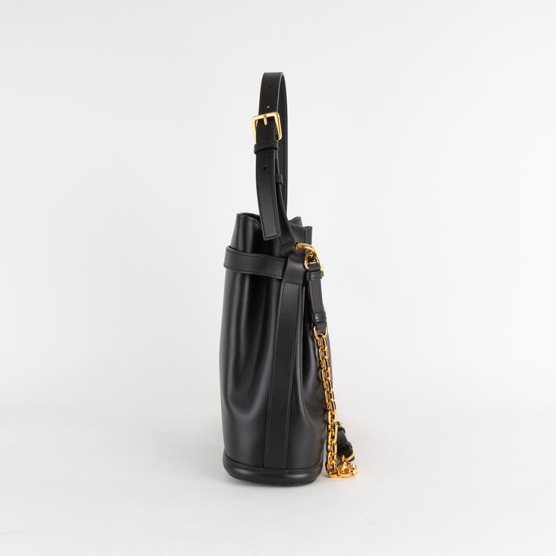 Christian Dior Black Leather Medium C'est Bucket Bag