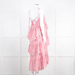 Cing a Sept Red and White Candy Stripe Tiered Strappy Dress