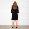 Weill Black 3/4 Sleeve Ribbon Detail Dress