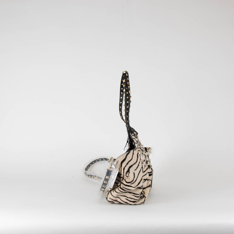 Valentino Rockstud Zebra Print Pony Skin Bag