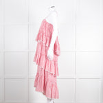 Cing a Sept Red and White Candy Stripe Tiered Strappy Dress