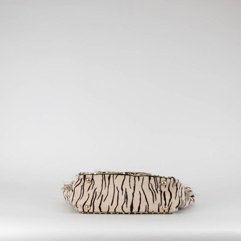 Valentino Rockstud Zebra Print Pony Skin Bag