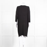 NU Black Ribbed Drop Sleeve Knee Length Dress
