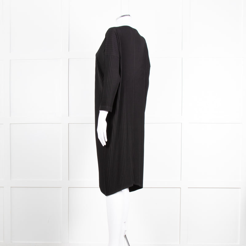 NU Black Ribbed Drop Sleeve Knee Length Dress