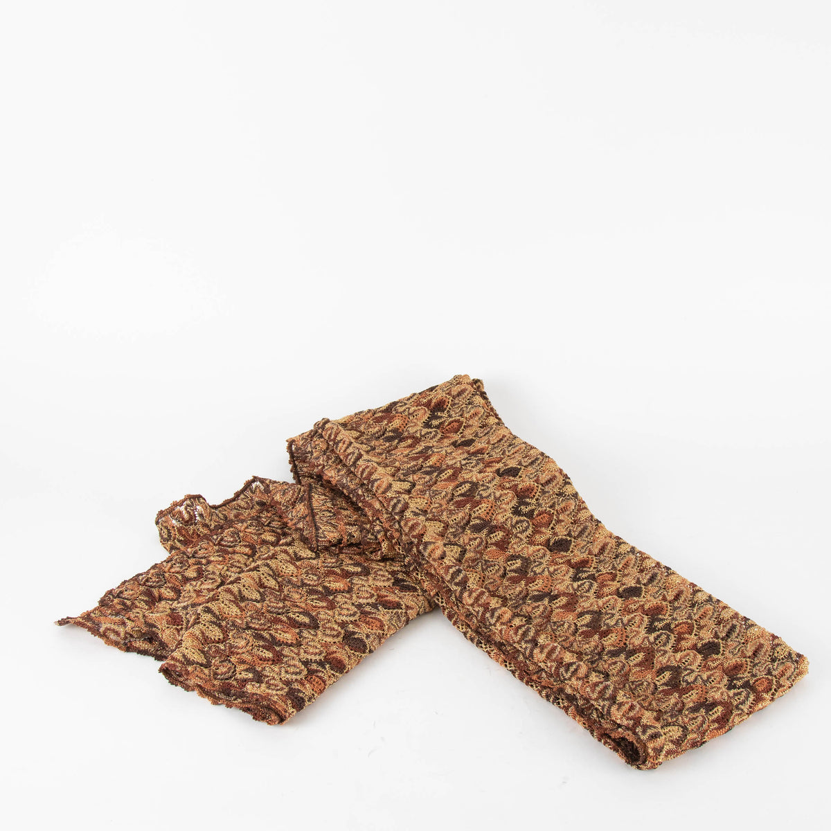 Missoni Gold Bronze Lurex Crochet Scarf