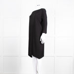 NU Black Ribbed Drop Sleeve Knee Length Dress