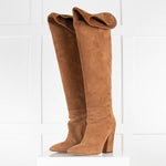 Sergio Rossi Brown Suede Over The Knee Boots