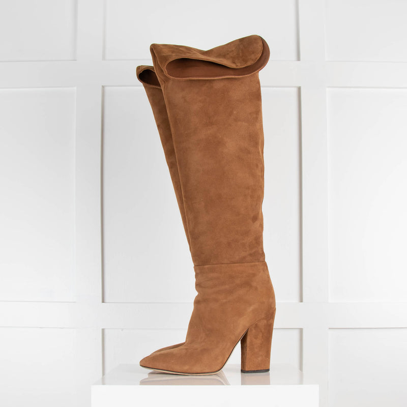 Sergio Rossi Brown Suede Over The Knee Boots