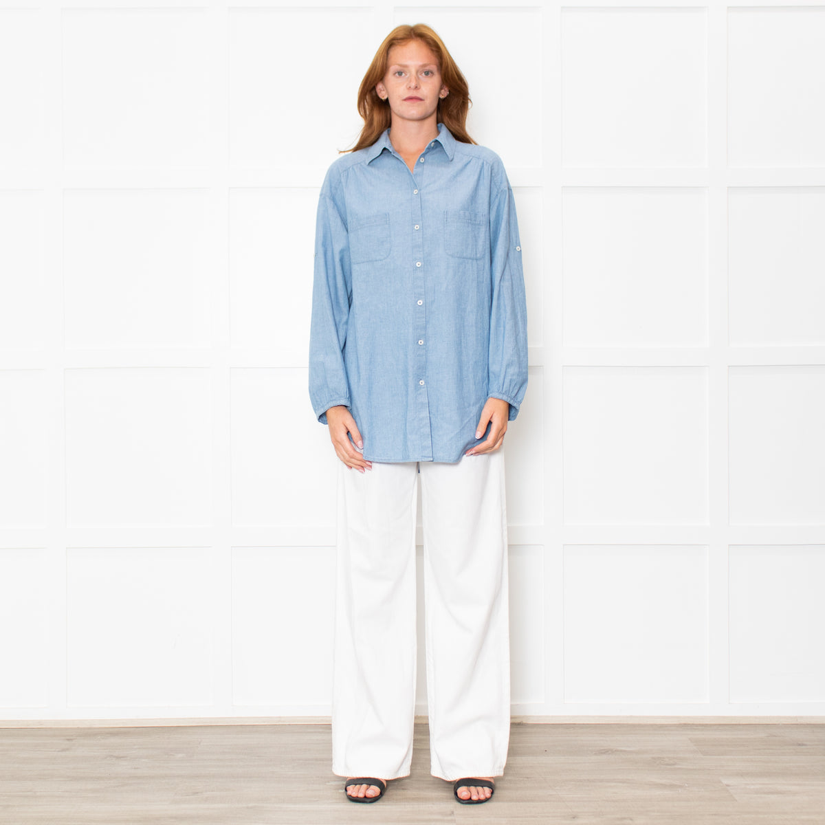 Vince Blue Cotton Long Sleeve Shirt