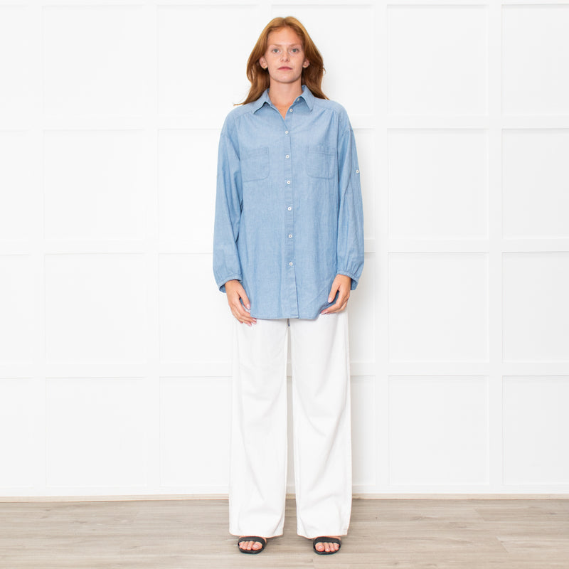 Vince Blue Cotton Long Sleeve Shirt