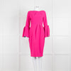 Roksanda Hot Pink Exaggerated Sleeve Midi Dress