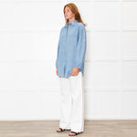 Vince Blue Cotton Long Sleeve Shirt