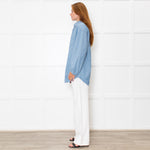 Vince Blue Cotton Long Sleeve Shirt