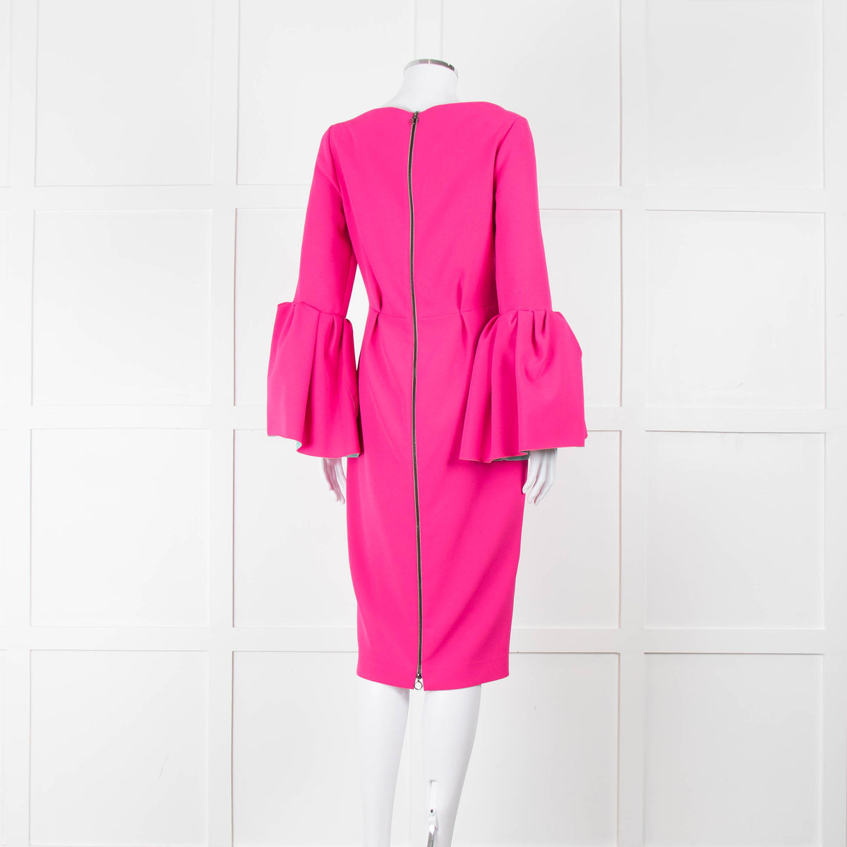 Roksanda Hot Pink Exaggerated Sleeve Midi Dress