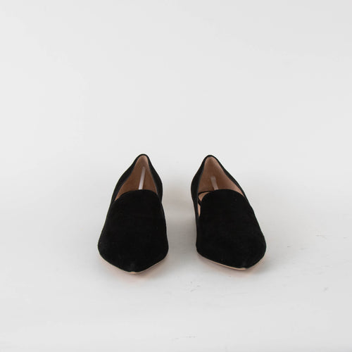 Nicholas Kirkwood Black Suede Faux Pearl Heel Shoes