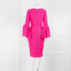Roksanda Hot Pink Exaggerated Sleeve Midi Dress