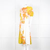 Alemais Orange Yellow Green Floral Linen Puff Sleeve Maxi Dress