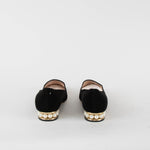Nicholas Kirkwood Black Suede Faux Pearl Heel Shoes