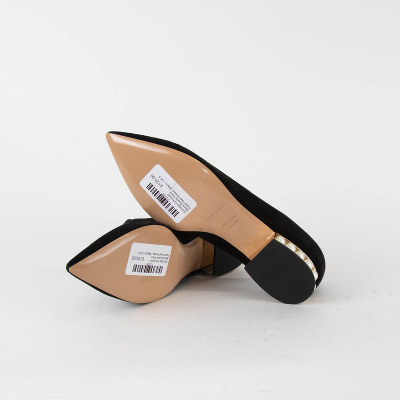 Nicholas Kirkwood Black Suede Faux Pearl Heel Shoes