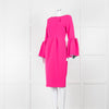 Roksanda Hot Pink Exaggerated Sleeve Midi Dress