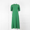 Emilia Wickstead Green High Neck Cold Shoulder Midi Dress