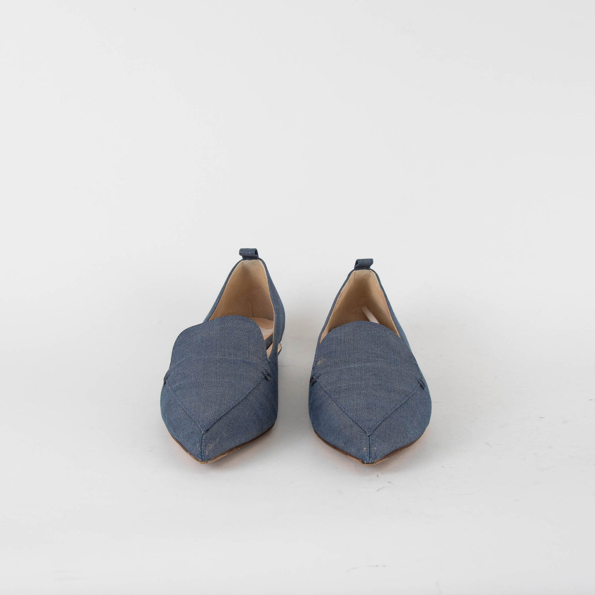 Nicholas Kirkwood Blue Shiny Canvas Pointy Shoes
