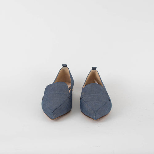 Nicholas Kirkwood Blue Shiny Canvas Pointy Shoes