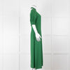 Emilia Wickstead Green High Neck Cold Shoulder Midi Dress