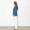Love Moschino Blue Denim Embellished Blazer Jacket