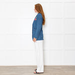 Love Moschino Blue Denim Embellished Blazer Jacket