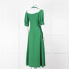 Emilia Wickstead Green High Neck Cold Shoulder Midi Dress