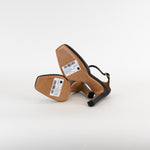 Valentino Black Leather Ankle Strap Heeled Shoes