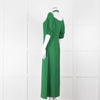 Emilia Wickstead Green High Neck Cold Shoulder Midi Dress