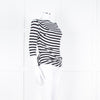 Vivienne Westwood White Black Stripes 3/4 Sleeves Wide Neck Top