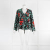 Rixo London Black Red Green Floral Print Blouse