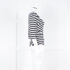 Vivienne Westwood White Black Stripes 3/4 Sleeves Wide Neck Top