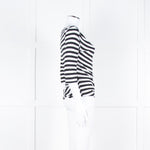 Vivienne Westwood White Black Stripes 3/4 Sleeves Wide Neck Top