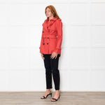 Coach Coral Red Short Length Trench Coat