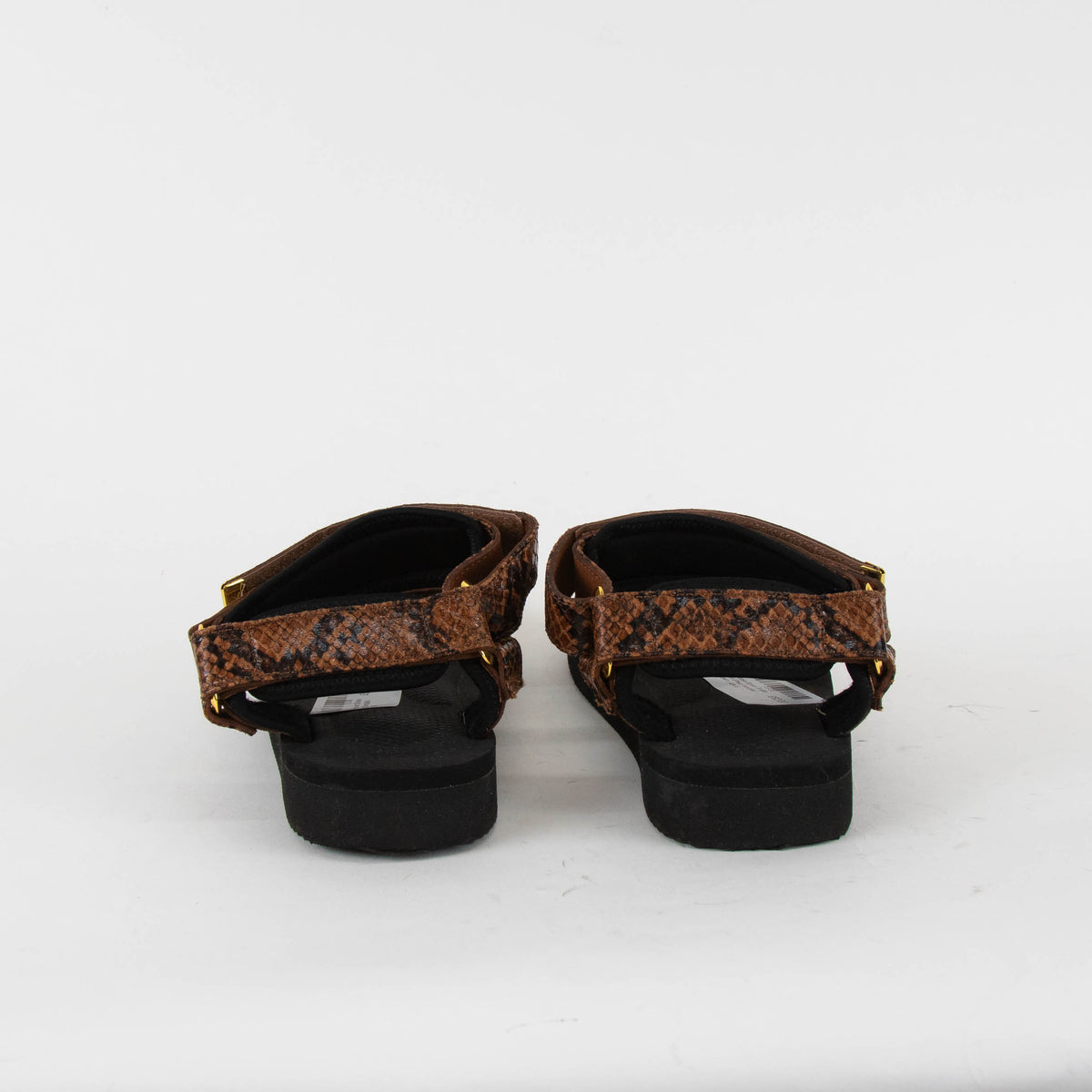 Suicoke Brown Snake Skin Effect Sandals