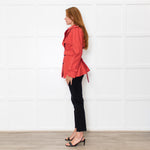 Coach Coral Red Short Length Trench Coat