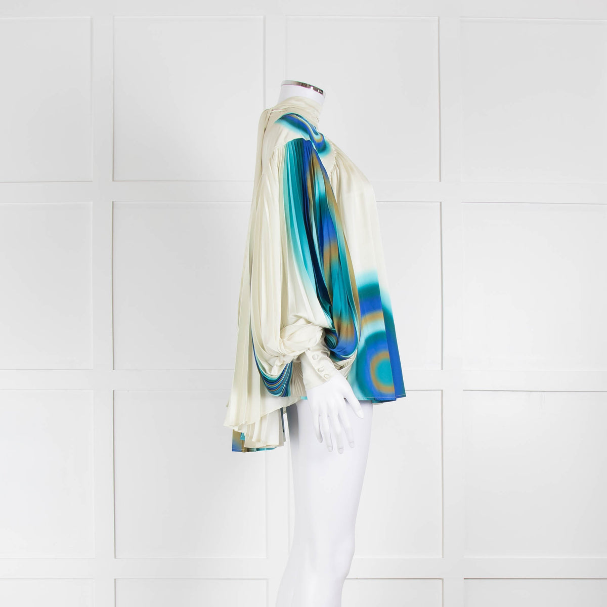 Alemais Peacock Print Plisse Blouse