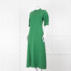 Emilia Wickstead Green High Neck Cold Shoulder Midi Dress