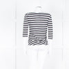 Vivienne Westwood White Black Stripes 3/4 Sleeves Wide Neck Top